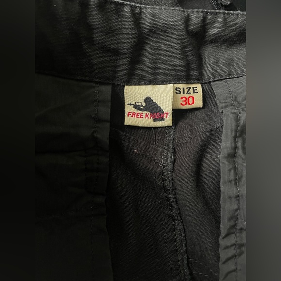 FREEKNIGHT JAPAN 30W black cargo gas mask Velcro army military zipper pants - Picture 8 of 9